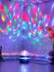 1 pieza Luz de ambiente de cielo estrellado, Luz de escenario LED (alimentada por USB) Luz de ambiente, Lámpara decorativa creativa para el hogar, Para uso en interiores en dormitorio, sala de estar, sala de juegos, luz nocturna para decoración de festivales y fiestas, Decoración para el hogar, KTV, bodas y celebraciones de festivales - Negro - Ver 11