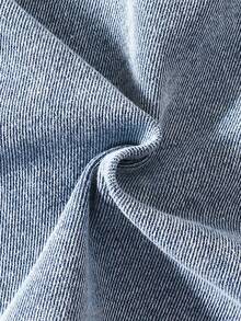 مجموعة من ملابس علوية هودي أكمام طويلة وبنطال جينز كاجوال بنمط كلية للأولاد الصغار 2 قطعة