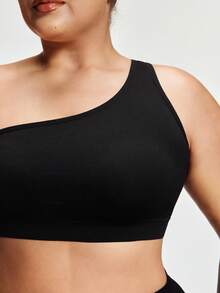 SHAPORA 1 Áo ngực không dây liền mạch thoải mái tối giản cỡ lớn cho nữ - màu đen - Xem 6