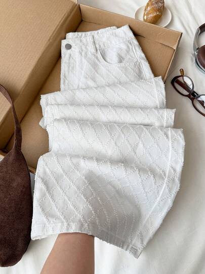 Comfortcana Jeans blancos anchos y sueltos con bolsillos, de uso casual y versátil para mujeres