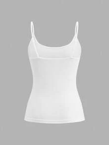 Tseoso 4pcs/Set 95% Cotton Casual Slim-Fit Women's Black And White Camisole Tops Spaghetti Strap Tank Tops. Wearable All Year Round, Basic Style, Suitable For Sports, Gym, Vintage Look, Cute Summer Tops, Soft Girl Style, Summer Outings, Home Wear, Back To School, Fall Women's Clothing, Versatile And Easy To Match. - Multicolor - View 8