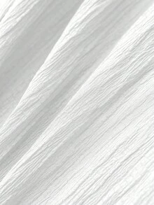 SHEIN LUNE Áo sơ mi nữ màu trơn, kiểu dáng thường ngày, thích hợp cho mùa hè. - trắng - Xem 5