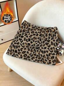 Seusyu Rok Motif Leopard Wanita, Rok Mini Motif Cheetah Musim Gugur - MultiWarna - View 3
