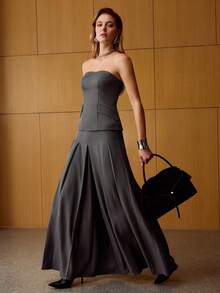 MOTF PREMIUM TOP TUBO CON CREMALLERA ELEGANTE PARA MUJER - Gris - Ver 1