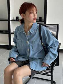 DAZY 女士长袖牛仔上衣