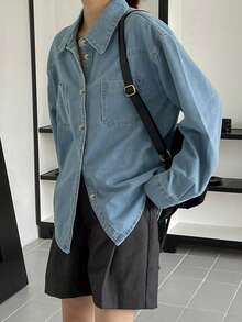 DAZY 女士长袖牛仔上衣