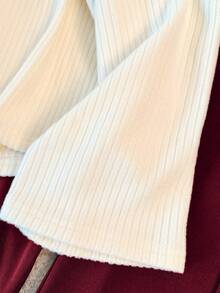 Franclia 女士优雅知性长袖开衫和裤子两件套，秋冬时尚 - 酒紅色 - 查看 6