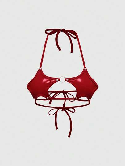 Grunge Punk Punk Pentagram Rivet Lace-Up Sexy Bralette