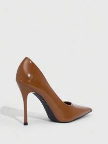 CUCCOO SZL Damen Spitze Stiletto High Heel Pumps, geeignet für Pendeln, Dates, Partys und andere Anlässe zu Weihnachten - Braun - Übersicht 3