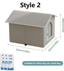Outdoor Cat House Cooling Cat Nest Outdoor/Indoor Cat Warmth Cat House Four Seasons Universal Cat Bed Easy To Assemble,Foldable Oxford Cat House, Indoor & Outdoor, Rainproof, Thermo-Regulated, Waterproof, Stray Cat Shelter - Grey - View 2