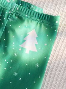 Infant/Toddler Boys' Green Christmas Tree Solid Color Long Sleeve Snug Fit Pajama Set