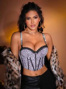 1pc Minimalist Print Adjustable Lift & Shape Non-Slip Smooth Seamless Bra For Women ClassicAnimalPrint - Multicolor - View 5