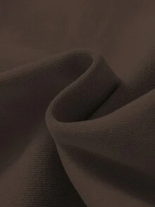 SHEIN 青少年女孩休闲字母图案宽松运动衫和裤子套装 - 咖啡棕 - 查看 6