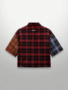 Men's Short Sleeve Shirt With Halloween Spider Web - Red - View 2