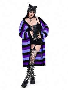 Whyspr 全新百搭休闲宽松长袖长开衫毛衣，多色 - 彩色 - 查看 3