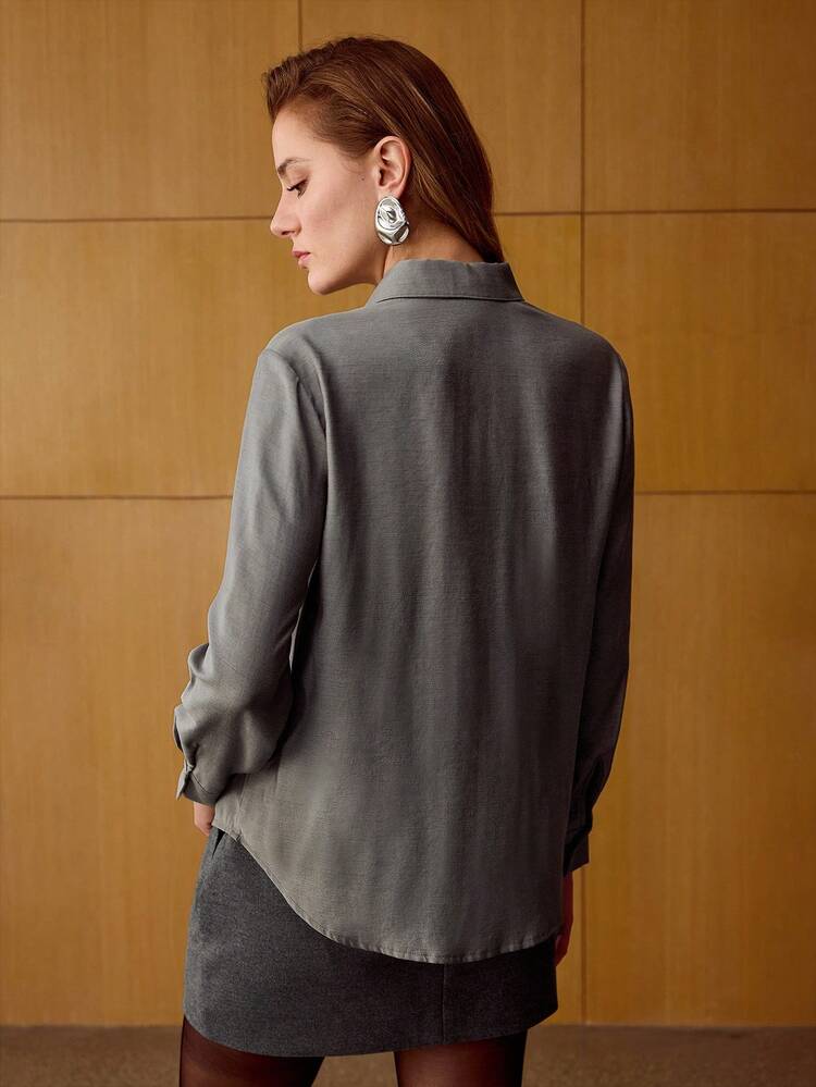 BLOUSE PLISSÉE EN LAINE POUR FEMME POUR NAVETTAGE