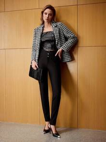 MOTF PREMIUM WOMEN'S ELEGANT COMMUTER SKINNY PANTS - Black - View 6