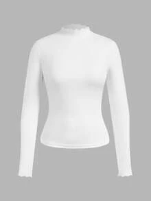 SHEIN EZwear 3件套休闲简约紧身长袖T恤，黑色、酒红色、白色，适合秋冬 - 彩色 - 查看 10