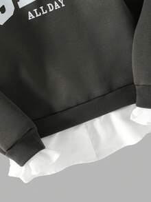 女士休闲长袖卫衣和裤子二合一套装（灰色） - 灰色 - 查看 6