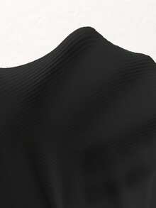 Elladie kids 两件套女童针织彼得潘领长袖T恤上衣和格子裙套装，舒适时尚公主风童装，春秋季 - 黑色 - 查看 8