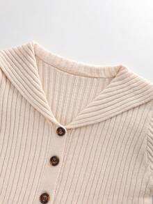 SHEIN Franclia Women's Apricot Button Comfortable Versatile Fashion Cardigan Sweater - Apricot - View 4