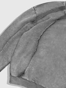 ROMWE MEN Street Life Sudadera casual de cuello redondo de unicolor de manga larga para hombre, otoño/invierno