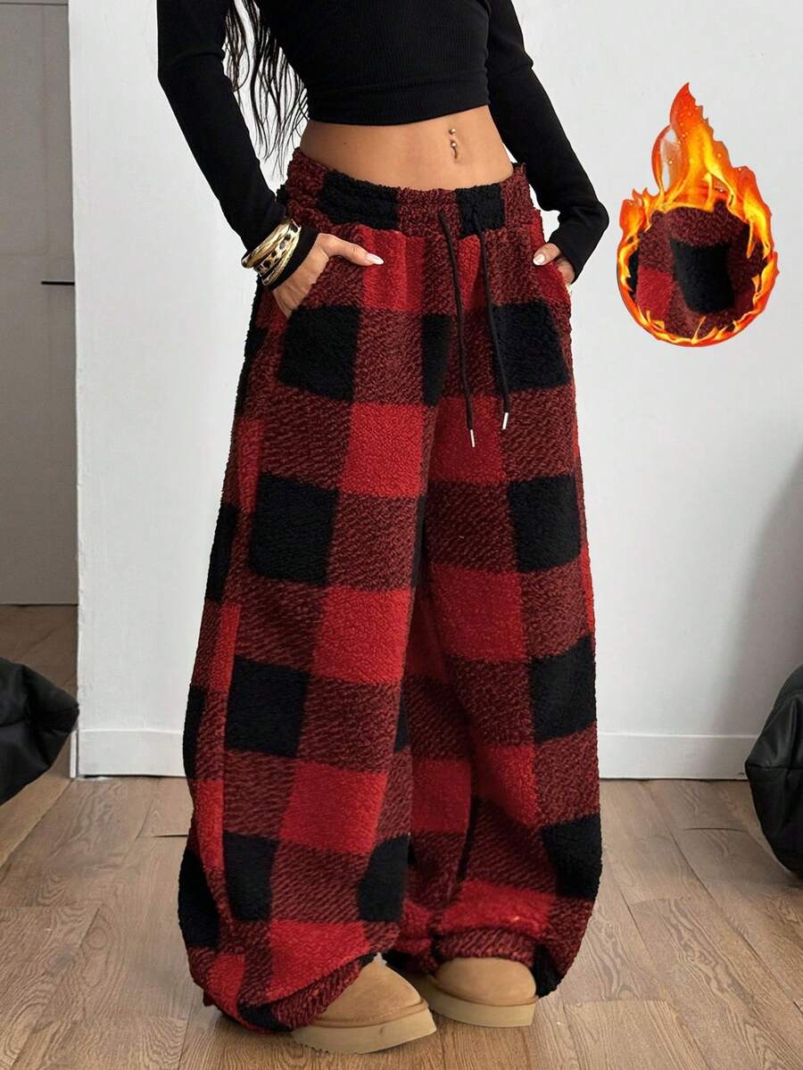 Coolane 女式休闲前系带格子口袋长裤 - 彩色 - 查看 1