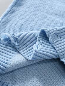 Manfinity EMRG Men's Letter Pattern Fashionable Crew Neck Long Sleeve Graphic Sweater Men Y2k Long Sleeve Knit Sweater, For Winter - Baby Blue - View 6