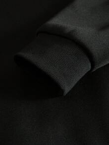 PAVTROS 男士秋冬保暖连帽拉链衫，星形印花，带口袋，休闲长袖上衣 - 黑色 - 查看 6