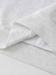 Lalippa 女式纯色落肩长袖半拉链宽松休闲运动衫