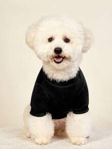 PETSIN 1件红色字母印花宠物服，黑色秋冬加厚保暖防风家居宠物服 - 黑色 - 查看 4