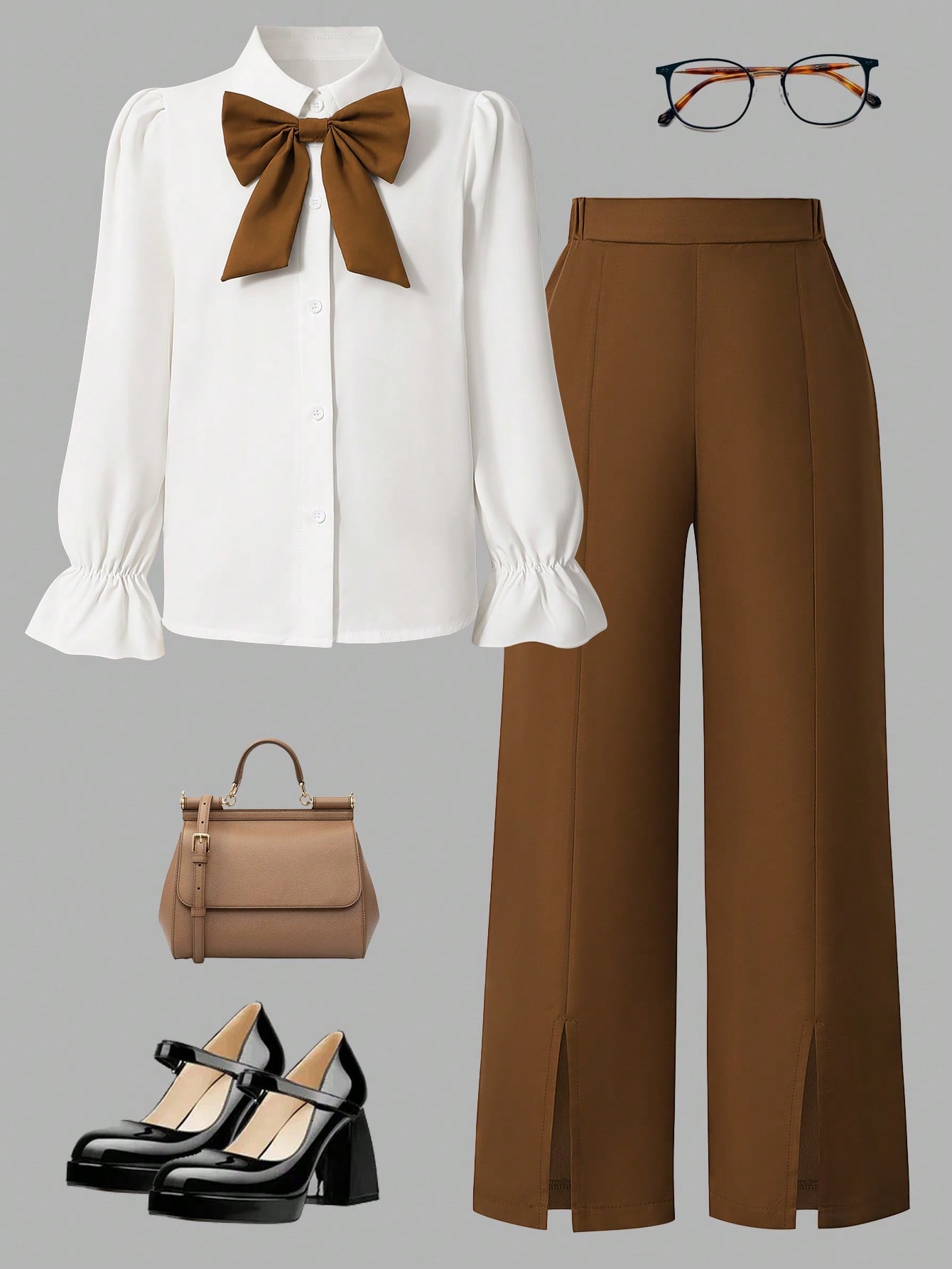 SHEIN مجموعة من قطعتين للبنات تتكون من ملابس علوية...