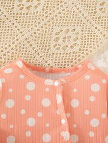 SHEIN Playful Pals Bộ đồ liền thân dài tay họa tiết trái tim cầu vồng dễ thương cho bé sơ sinh màu san hô - Nhiều màu - Xem 7