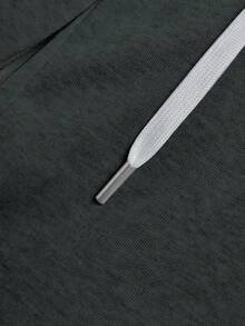 Manfinity EMRG 男士街头，Ins 搭配高街嘻哈二合一腰带小印花图案腰带小英文标志宽松灰色运动裤，1 条直腿，适合所有季节搭配，适合日常搭配滑板嘻哈，男友老公礼物，街头服饰，Y2K - 深灰色 - 查看 5