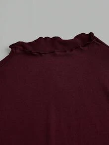 SHEIN EZwear 3件套休闲简约紧身长袖T恤，黑色、酒红色、白色，适合秋冬 - 彩色 - 查看 9