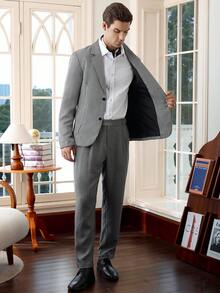 Manfinity Bizformal 男士太空染色口袋单排扣商务休闲西装外套 男士太空染色口袋单排扣商务休闲西装外套 男士西装外套 千鸟格西装外套 男士千鸟格西装外套 男士黑白夹克 万圣节冬季复古男童老钱节男士 - 黑與白 - 查看 7