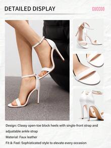 CUCCOO BIZCHIC 女士时尚白色高跟凉鞋度假鞋夏季促销万圣节圣诞节 - 白色 - 查看 12