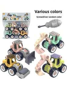 Zazumi 1Set Build Your Own Construction Truck Take Apart Toy With Realistic Slide And Dig Functions Nut Assembly DIY Engineering Set Learning Educational Gift For Kids Birthday Christmas Gift Ideas - Multicolor - View 10