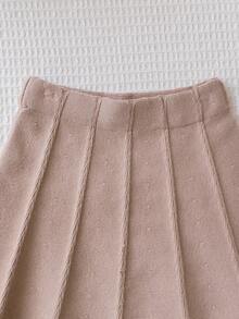 SHEIN Playful Pals 2 件套少女可爱长袖蝴蝶结装饰毛衣和百褶裙套装，秋冬