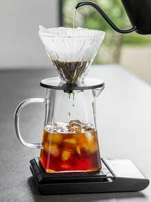 1pc Glass Coffee Pot, Pour Over Coffee Pot, Hand Brew Transparent Sharing Pot Coffee Maker, Household Large Capacity Tea Pot Water Kettle, Coffee Accessories Back To School - Coffee Pot - View 7