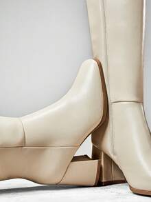 SHUZIA Women's Stylish & Comfortable Block Heel Zip-Up Knee-High Boots