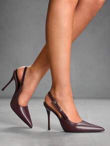 CUCCOO SZL Women's Fashionable Elegant Pointed Toe Backless High Heel Pumps