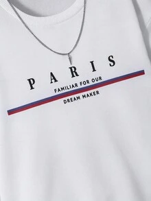 SHEIN 男童休闲舒适英文印花长袖卫衣，时尚百搭，适合秋冬季节穿着。 - 白色 - 查看 5
