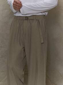 Musero Baggy Elasticated Buckle Belt Waistband Trousers SPRING SUMMER Streetwear - Grey - View 5