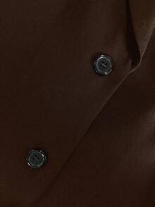 Franclia Women's Black Long Sleeve Fitted Sexy Blazer Jacket, Winter - Coffee Brown - View 4