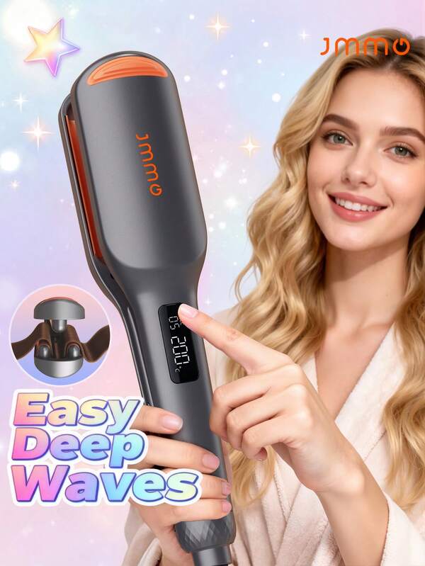 JMMO HAIR Beach Babe Hair Waver, Upgarde Ionic Curling Iron, Hair Curler, 2 Barrel Hair Crimper With Anti-Scald, Million Ions & Quick Wave, Smart Timer & 13 Adjustable Temps, Easy To Use, Hair Tools For Women, Graduation Birthday Holiday Summer Fall Autumn Y2K Fancy Fashion Makeup Cosmetic Wedding Party Beach Travel Camping Outdoors School Campus Festivals Decor Gift-UK Plug