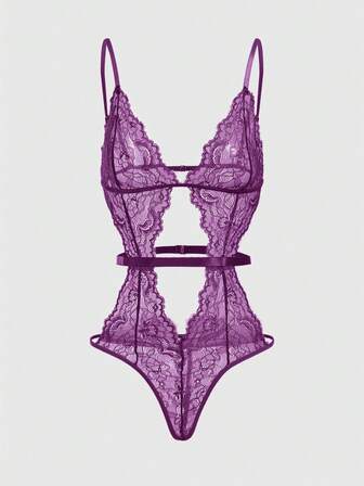 Goth Body sexy con taglio floreale in pizzo