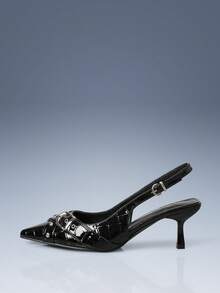 CUCCOO GRLICON 女式 Y2K 朋克风格高跟鞋，适合摩托车、酷女孩、万圣节、圣诞节、派对装 - 黑色 - 查看 5