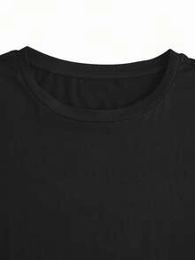 EMERY ROSE Christmas Coffee Gingerbread Printed Casual Plus Size T-Shirt - Black - View 4