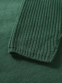 Manfinity CityGents Men's Casual Solid Color Long Sleeve Sweater, Autumn/Winter - Dark Green - View 3